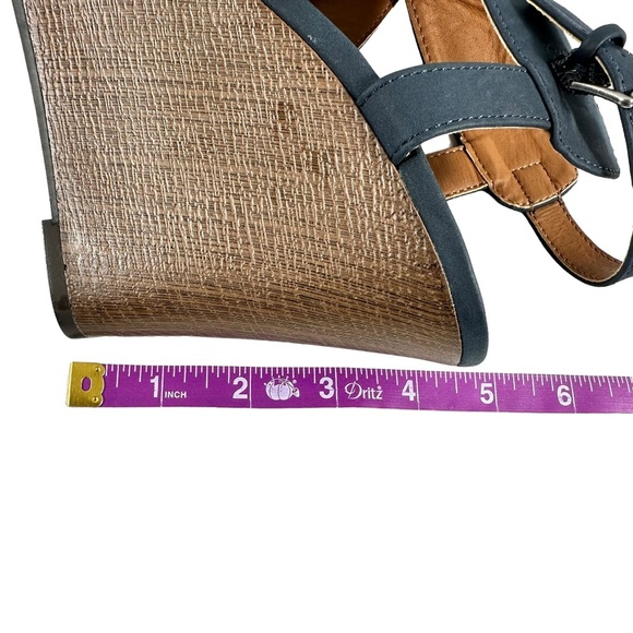 | Indigo Rd | Blue Brown Criss Cross Open Toe Wedge Sandal - 7.5 - Picture 11 of 11